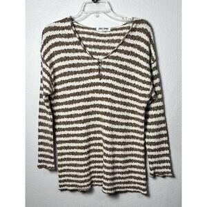 Vintage Jazz Sport Multicolor Sweater Long Sleeve Pullover Buttons Size L/XL